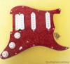 STRATOCASTER ELECTRIC GUITAR PICKGUARD HSS RED PEARL LOADED WHITE PARTS
